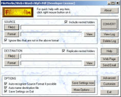 FileMerlin™'s easy-to-use interface lets you convert one file or thousands of files with a few mouse clicks.